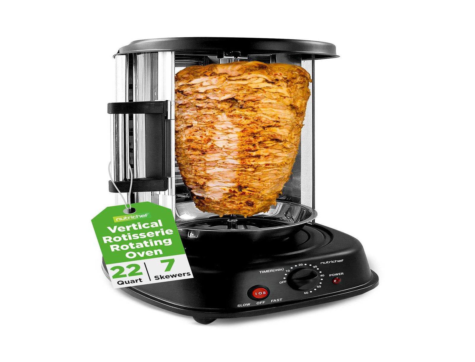 NutriChef Vertical Rotisserie Oven - Rotating Kebob Cooker