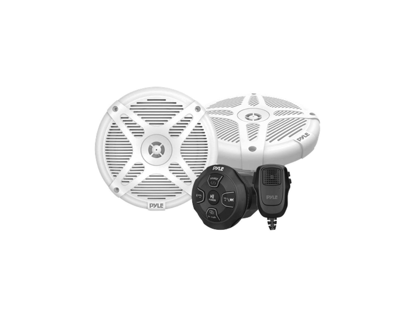 Pyle Dual 6.5" Waterproof Wireless Bluetooth Speaker Kit with Handheld Microphone