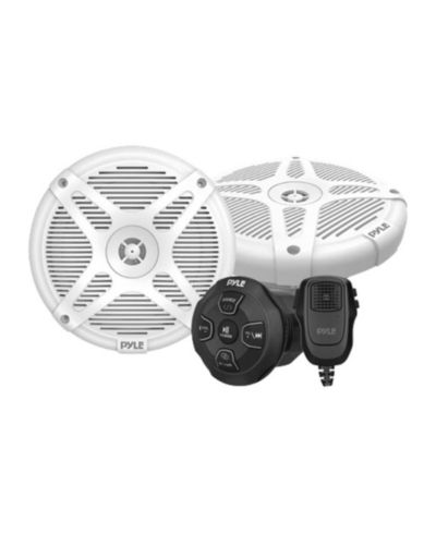 Pyle комплект из 2 водонепроницаемых морских динамиков 6.5", с Bluetooth приемником и микрофоном