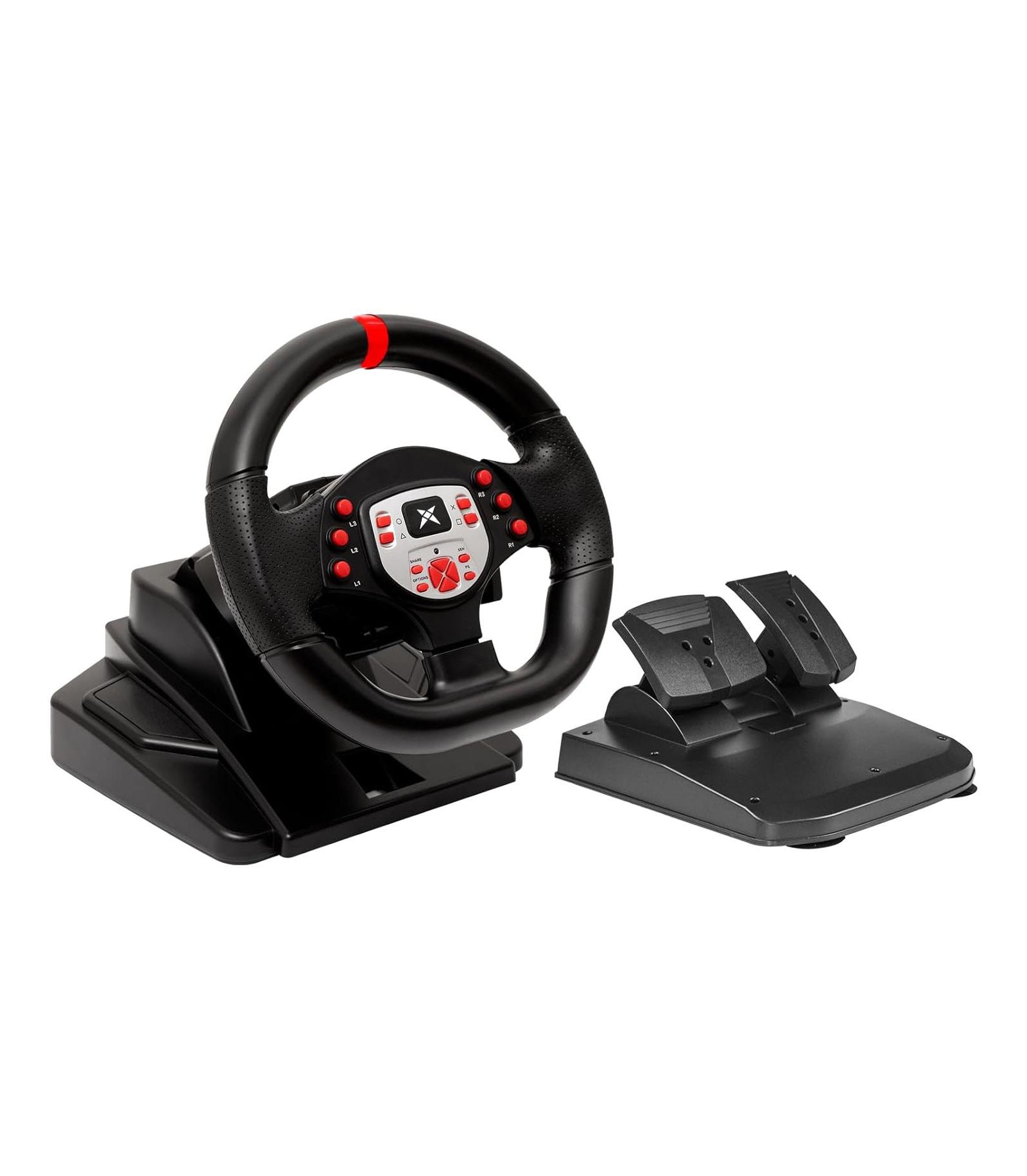 Nbcp 180° Dual-Motor Vibration Gaming Steering Wheel with Pedals and Shifter for Xbox, PlayStation, PC, Nintendo Switch, Android