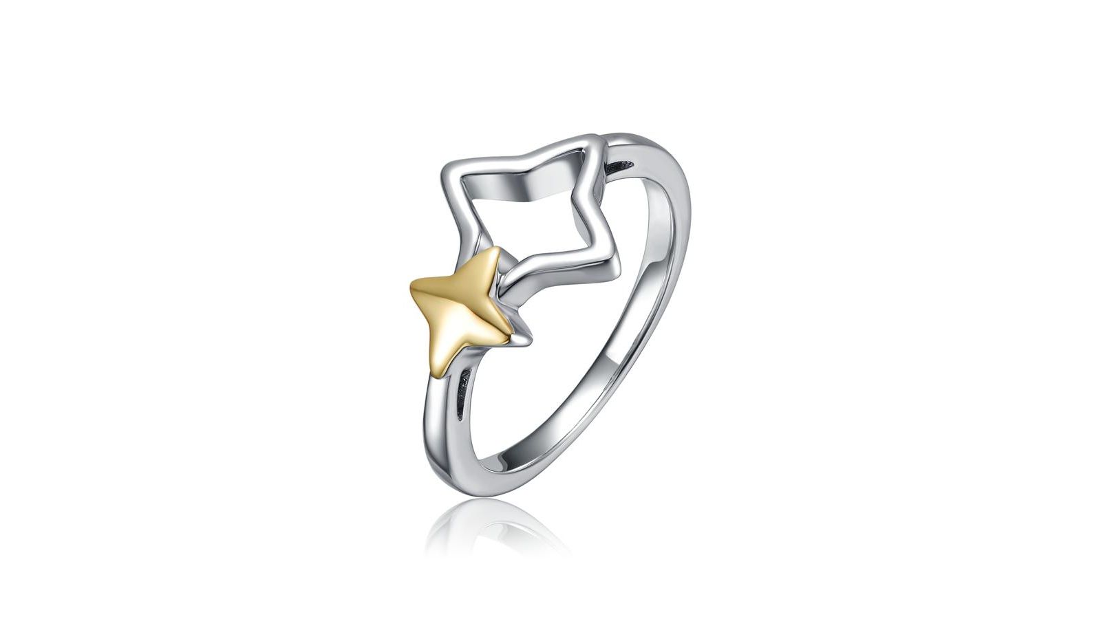 Rachel Glauber Two-Tone with Open Star Statement Ring