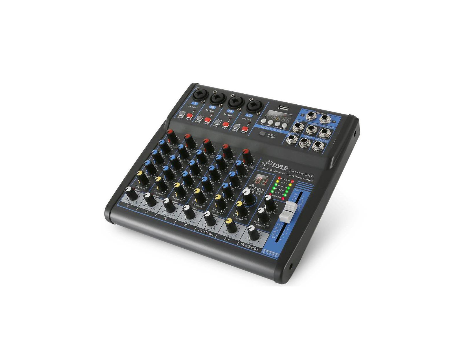 Pyle 6-Channel Bluetooth DJ Controller Audio Mixing Console