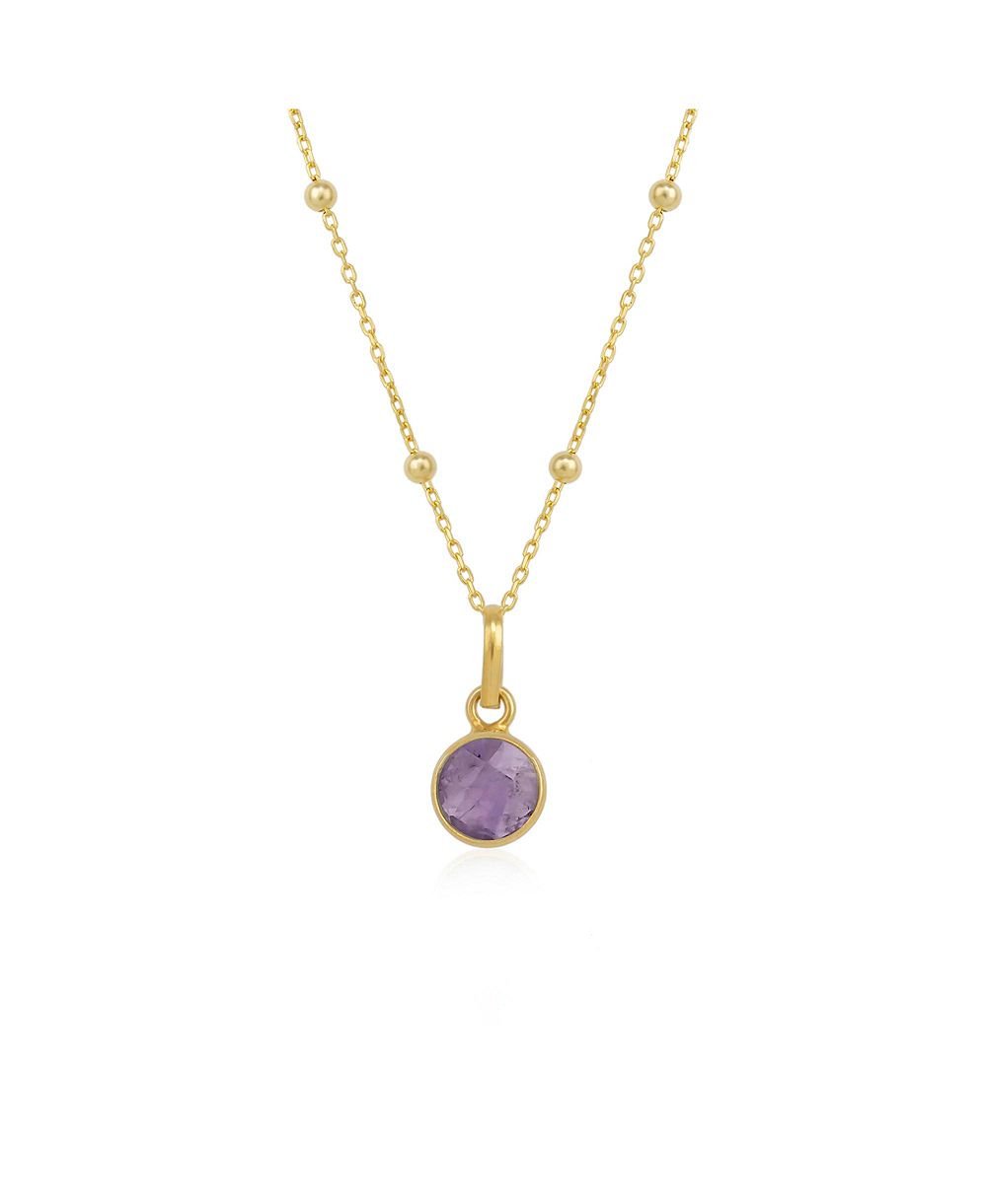 Подвеска Amethyst с бисерной цепочкой из стерлингового серебра