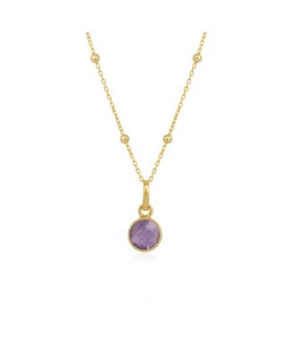 Подвеска Amethyst с бисерной цепочкой из стерлингового серебра