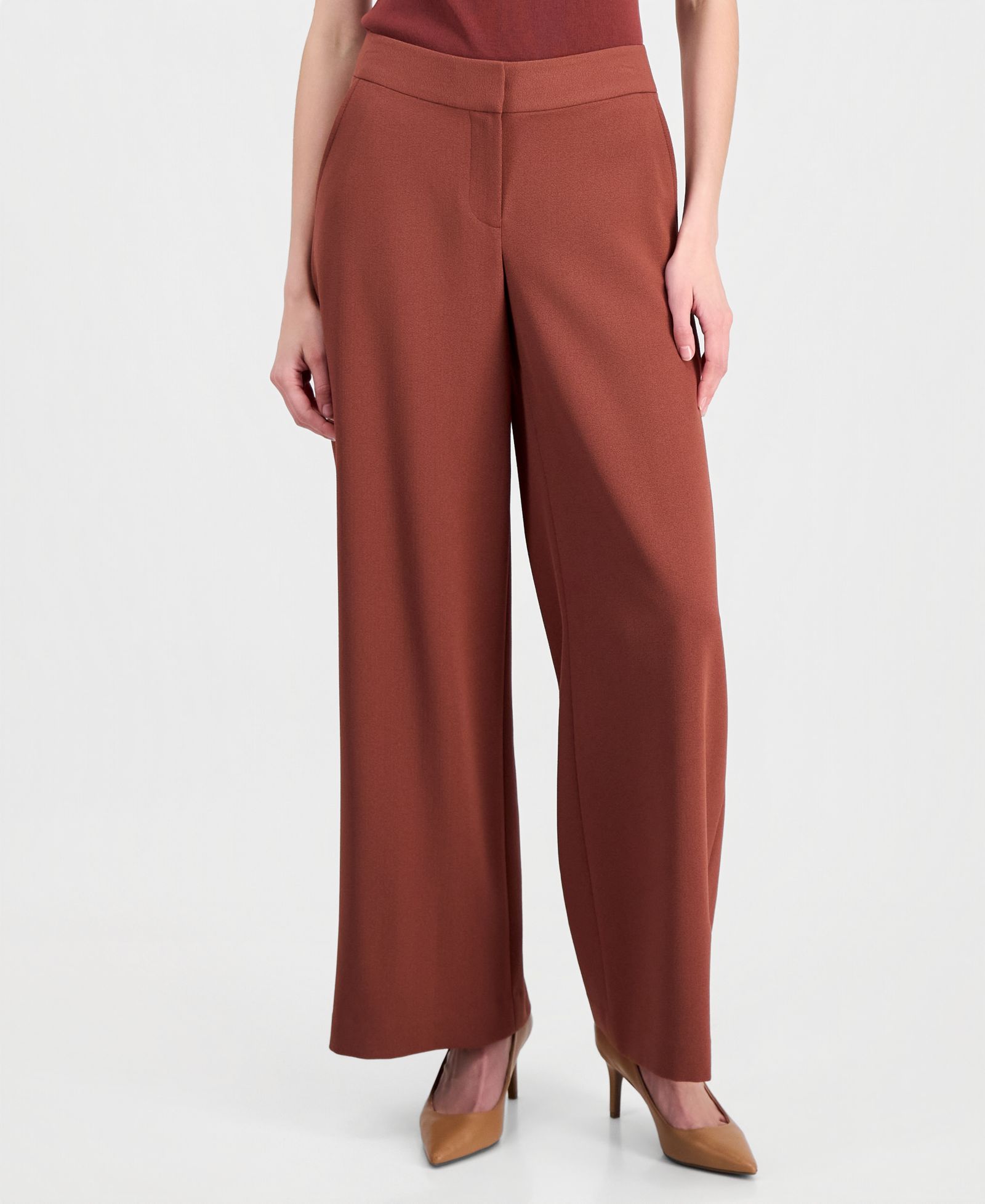 Tahari ASL Women's Mid-Rise Wide Leg Pants