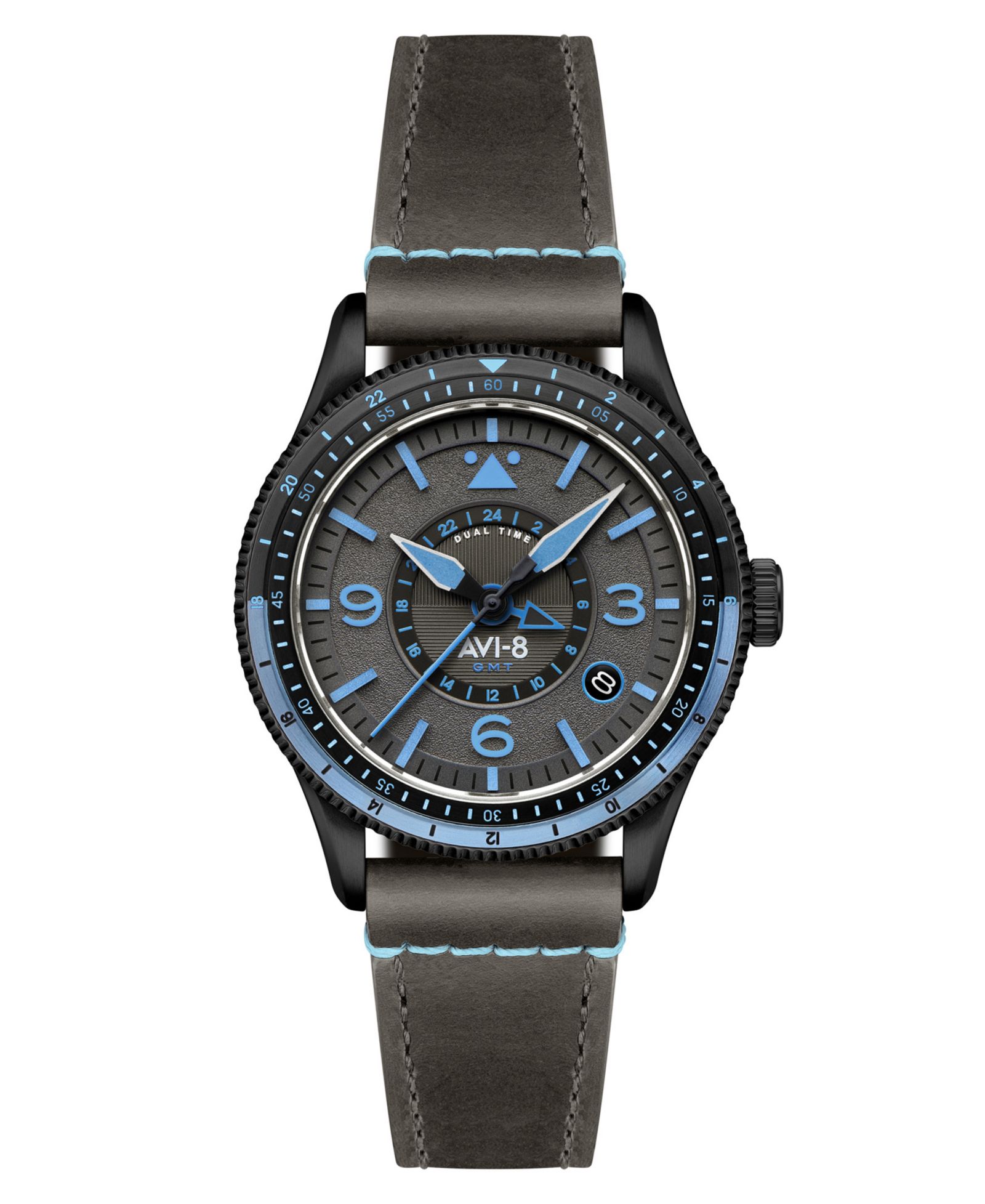 Часы AVI-8 Flyboy Gray Leather Strap, 40mm