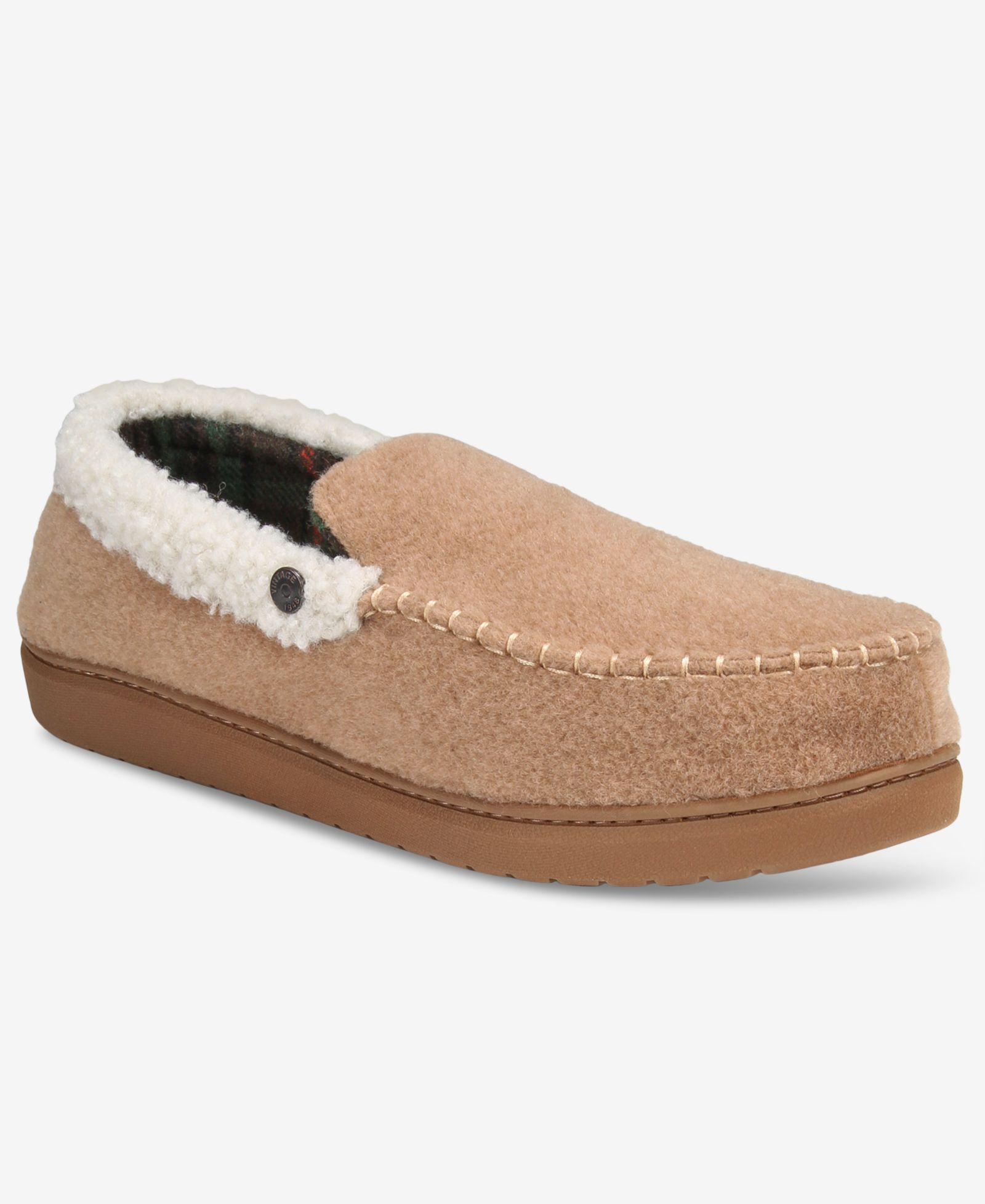 Weatherproof Men's Venetian Contrast-Stitch Moccasin Slippers