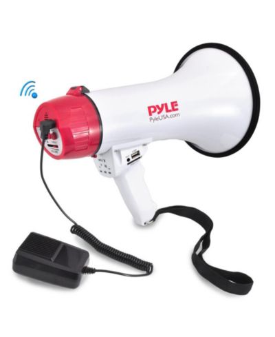Мегафон Pyle Bluetooth с проводным микрофоном, режимом сирены и чтением MP3/USB/SD
