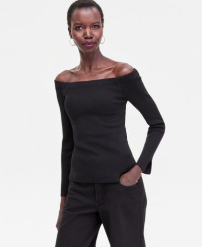 I.N.C. International Concepts Women's Shimmer-Knit Boat-Neck Sweater, Macy's Exclusive