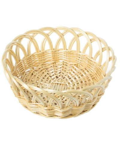 Wickerwise 16 Inch Decorative Round Fruit Bowl Bread Basket Serving Tray, Large
