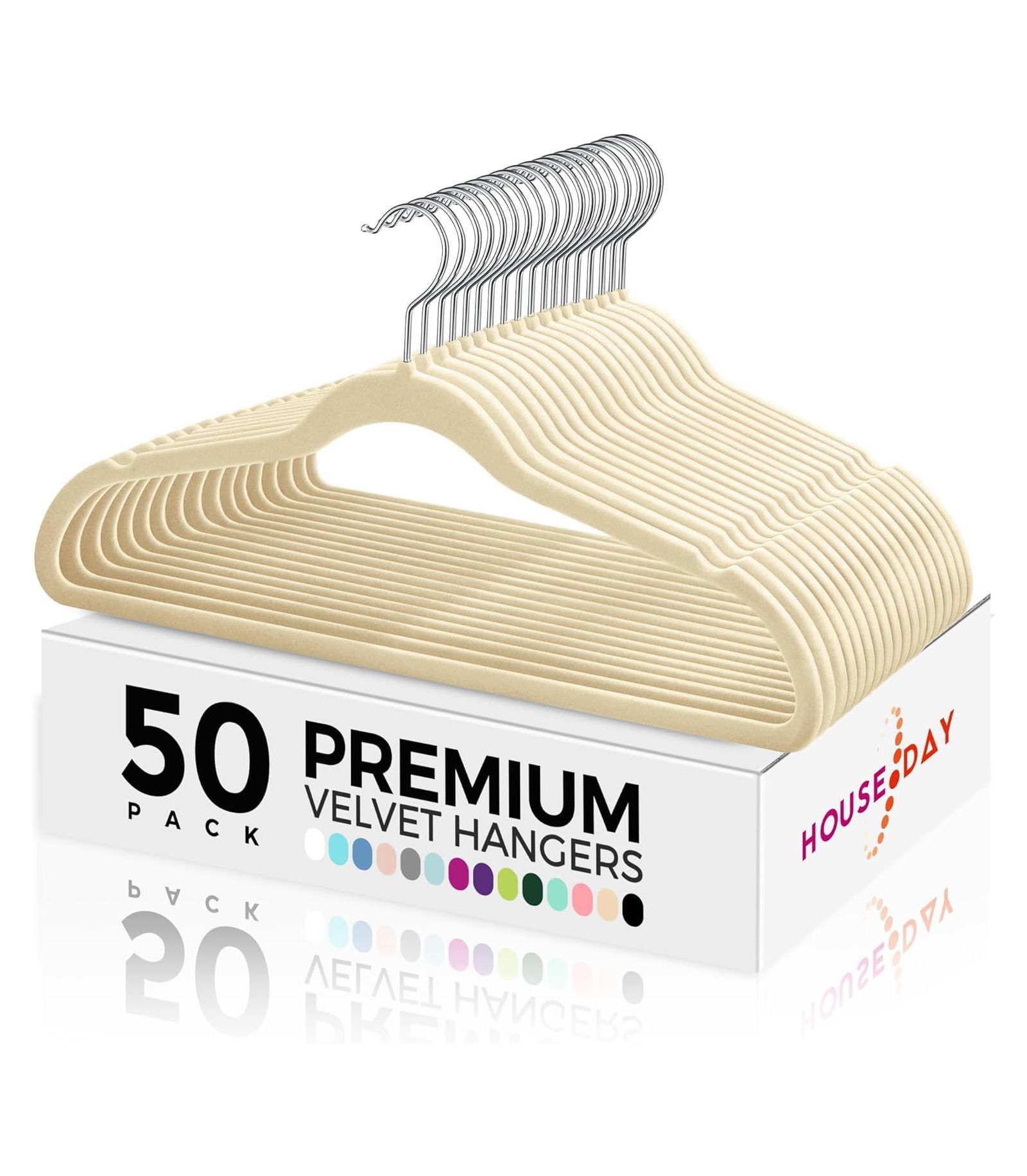 17.5 Inch Silver Hook Non-Slip Flocked Felt Hangers
