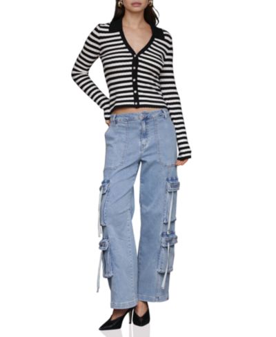 Женский кардиган Avec Les Filles Stripe Polo Long-Sleeve
