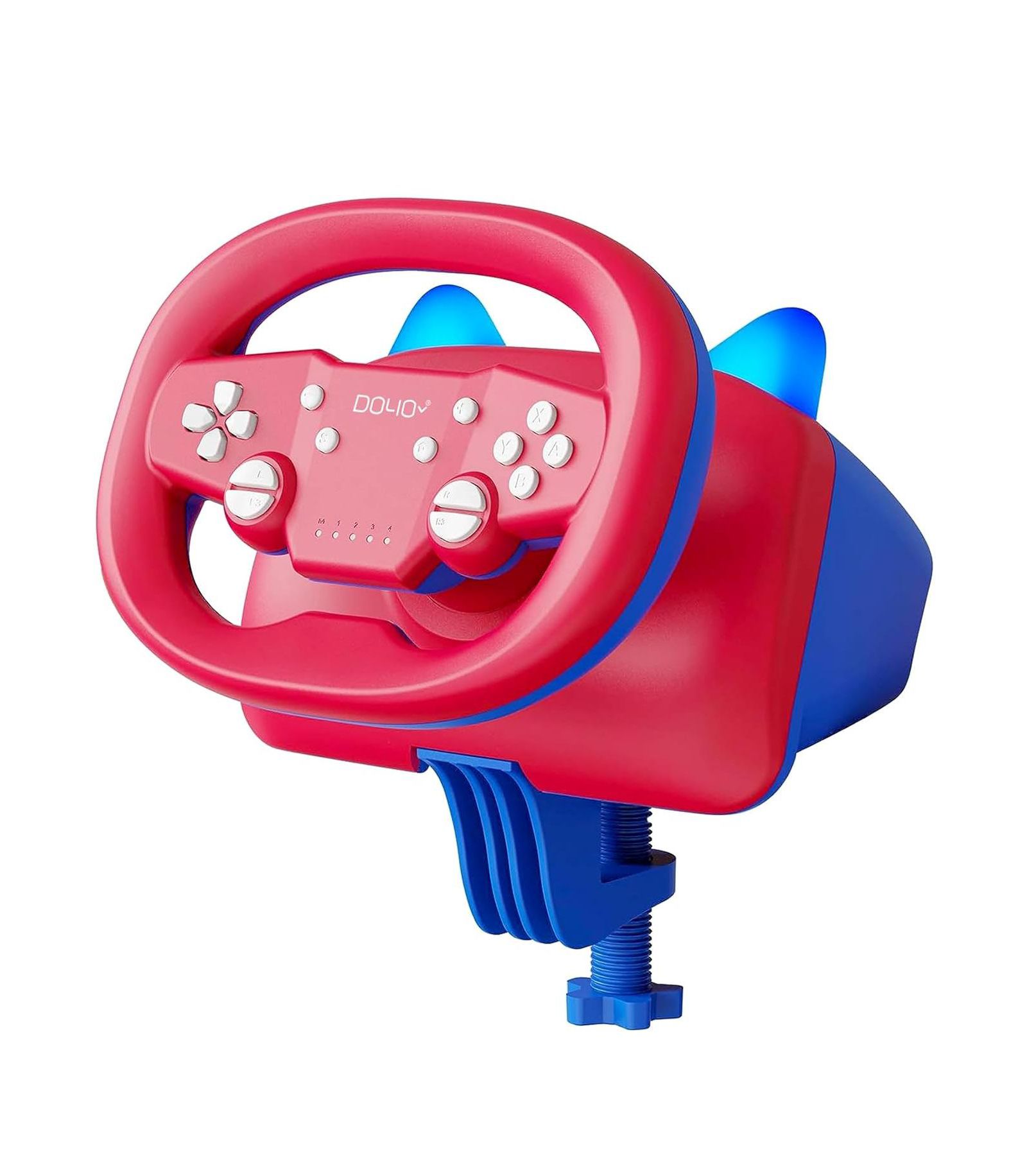 Nbcp Gaming Racing Wheel Wireless LED Lights Controller for Nintendo Switch, PS4/PS3, PC, iOS, Android