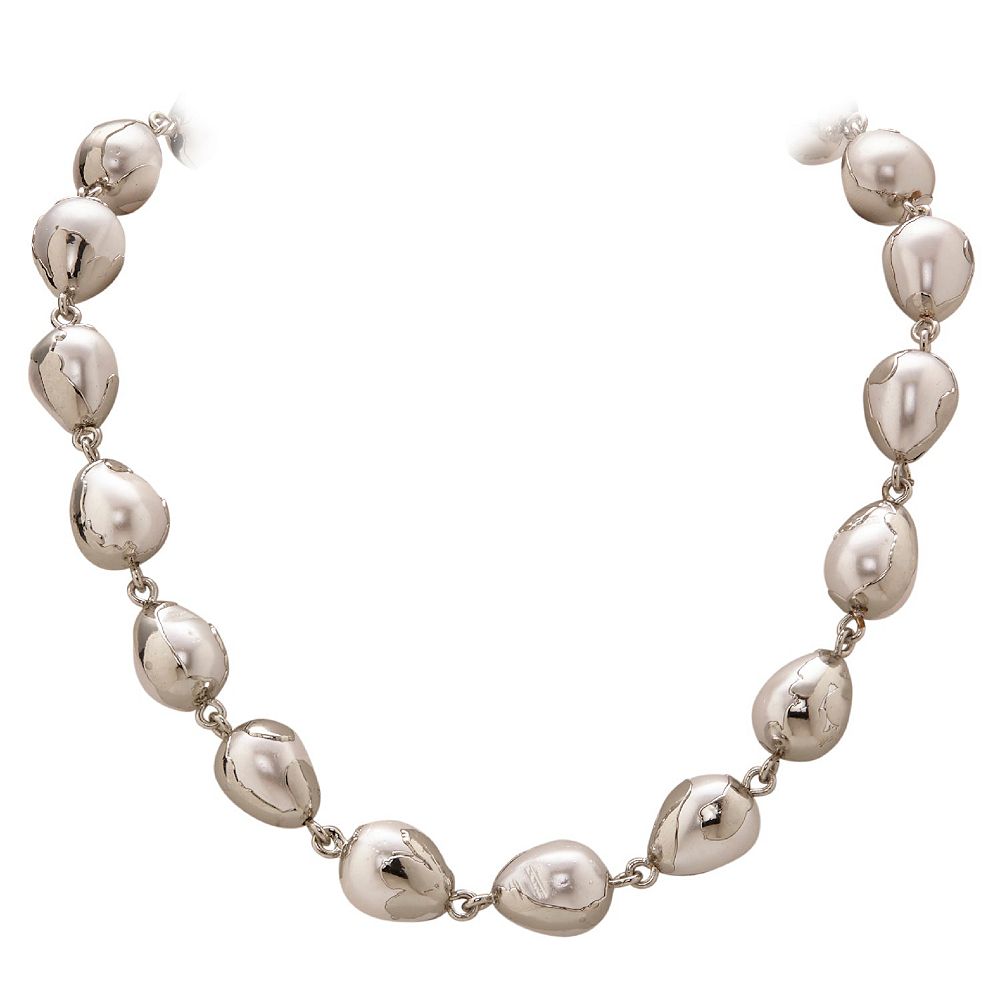 Колье Silver Rhodium Plated Luna Statement с барочными жемчужинами из раковин