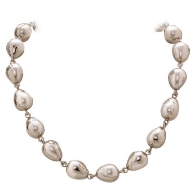 Колье Silver Rhodium Plated Luna Statement с барочными жемчужинами из раковин
