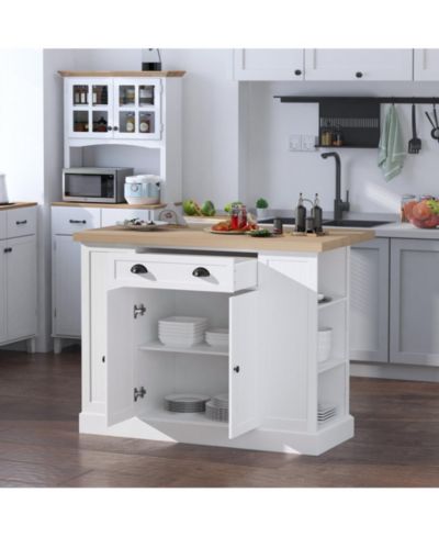 Островной стол HALIFAX NORTH AMERICA White Kitchen Helper с откидным краем