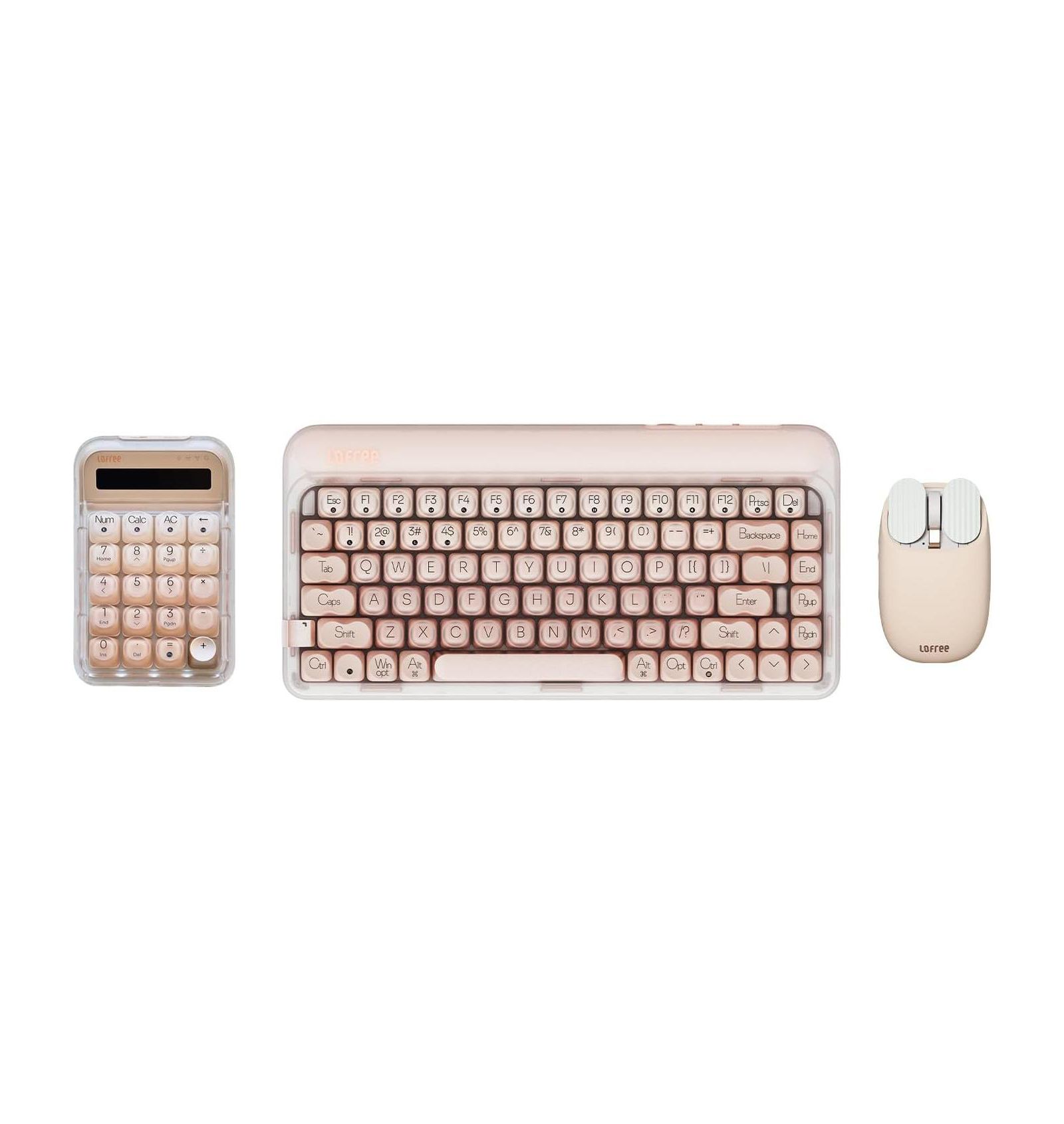 Lofree Foundation Wireless Mechanical Rechargeable Keyboard, Numpad, and Mouse, 3-Piece Set for PC/Mac
