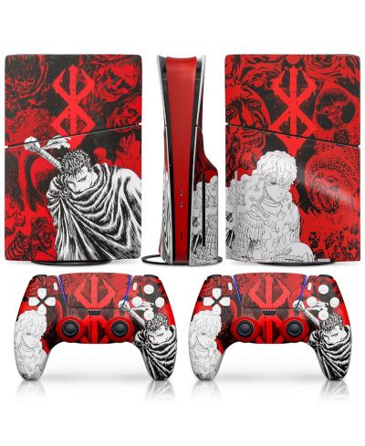 Скин для PS5 NBCP Slim с контроллером Dark Warrior Anime Design