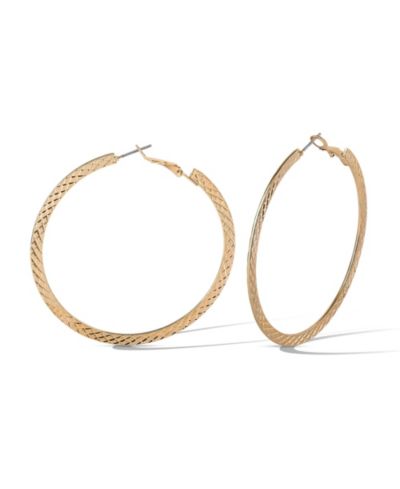 Jessica Simpson Textured -Tone Hoop Earrings