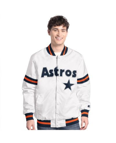 Мужская университетская куртка Starter White Houston Astros Cooperstown Scout Full-Snap Varsity