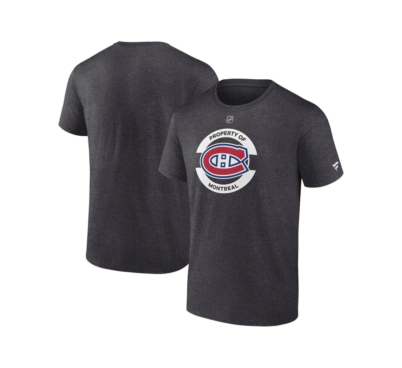 Мужская футболка Fanatics Heather Charcoal Montreal Canadiens Authentic Pro Core Secondary