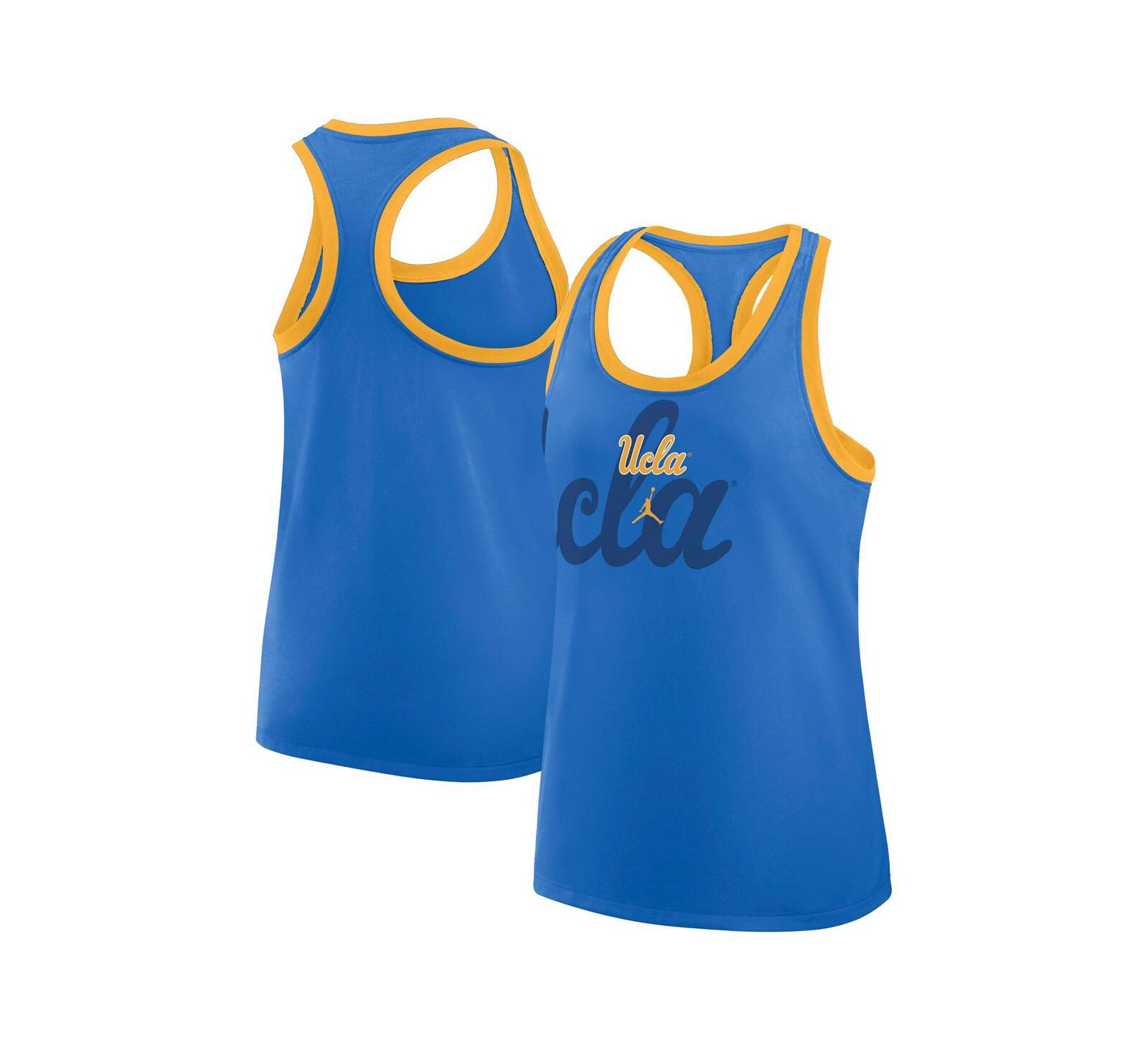 Женский майка Jordan UCLA Bruins Primetime Racerback Tri-Blend синего цвета
