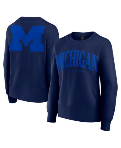 Fanatics Women's Navy Michigan Wolverines Supersoft Flow Fleece Pullover Sweatshirt
