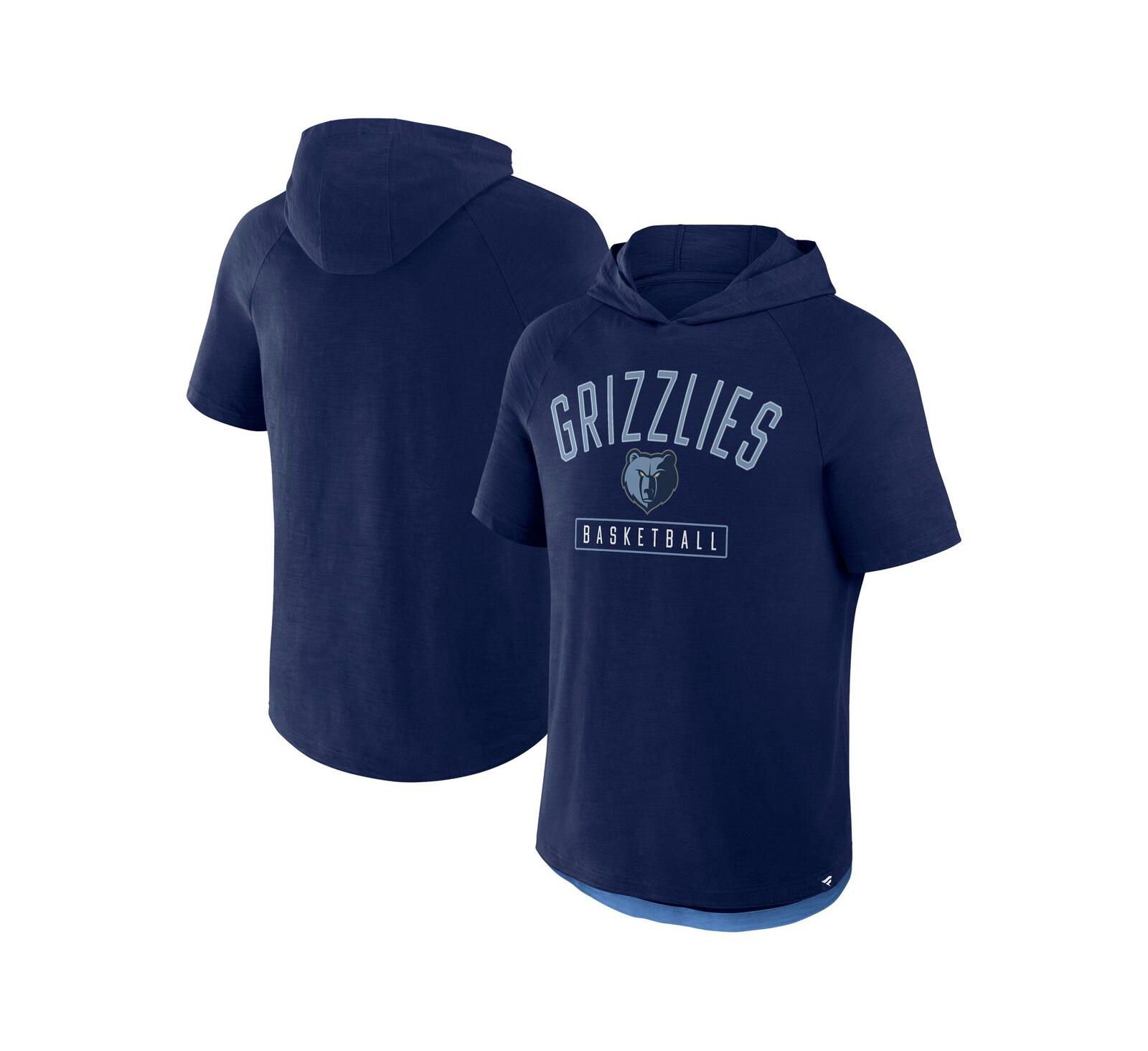 Fanatics Men's Navy Memphis Grizzlies Pass Legend Raglan Hoodie T-Shirt