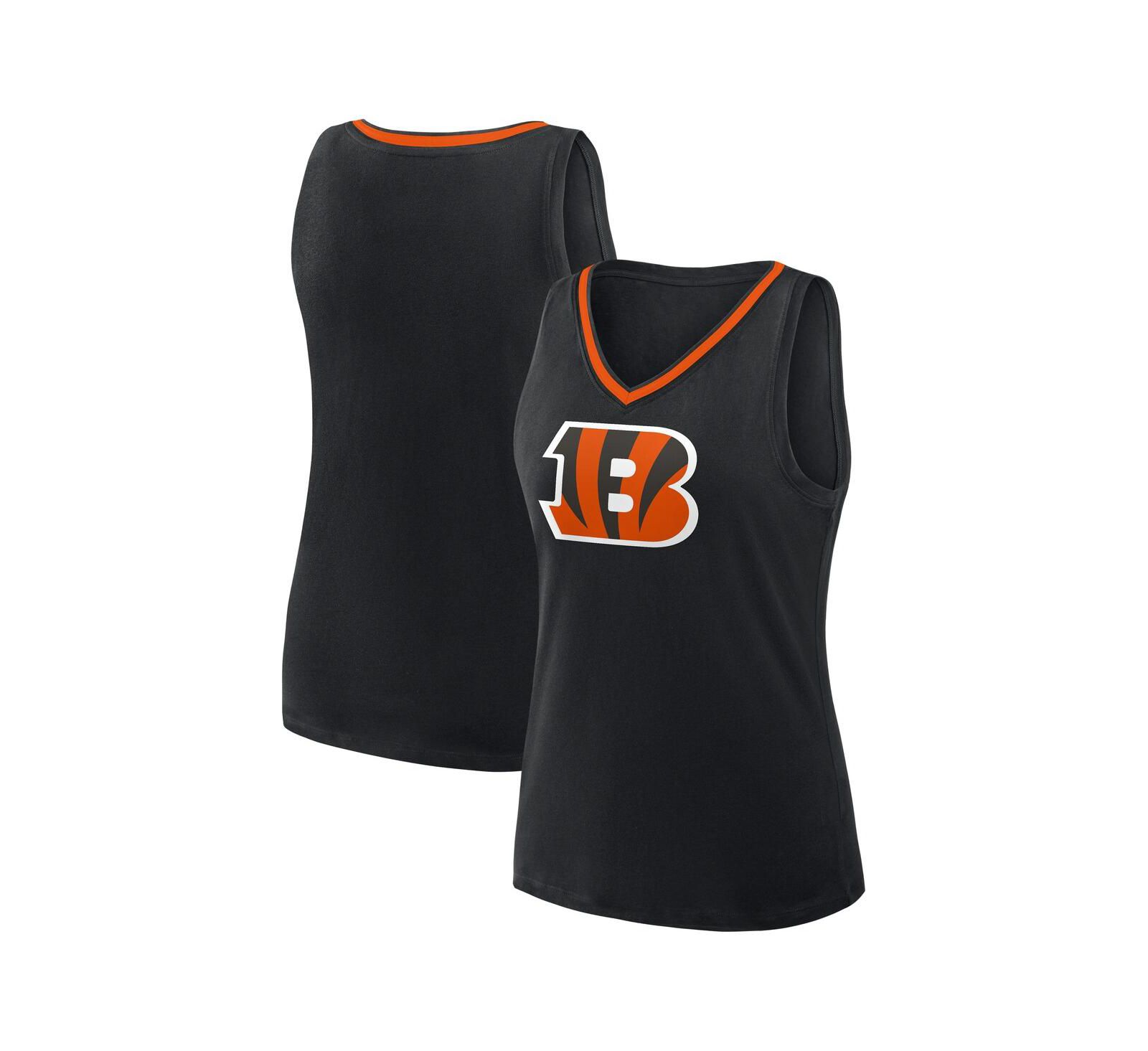 Logo Athletic Женский топ-майка V-образного выреза Cincinnati Bengals Stellar Win