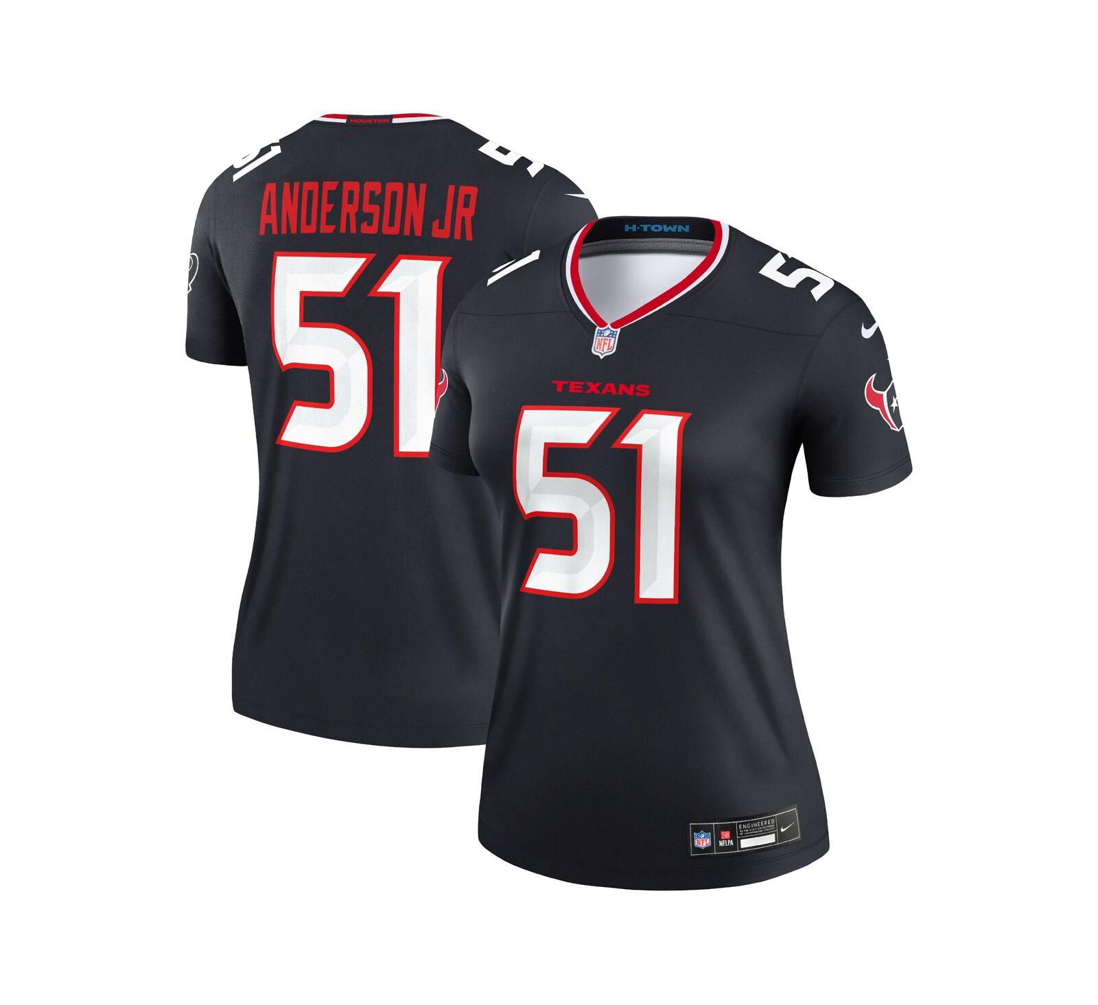Nike Женский топ Will Anderson Jr. Navy Houston Texans Legend Player Performance