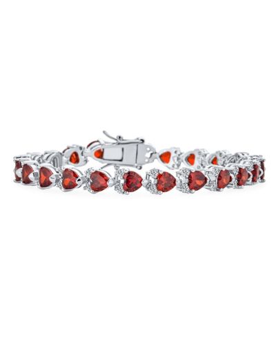 Bling Jewelry розовый браслет Pink Heart CZ Tennis, 7 Inch