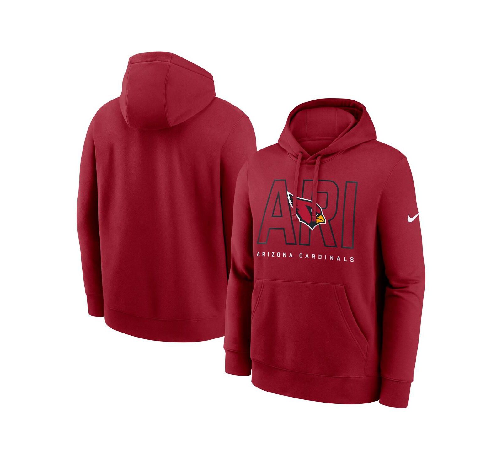 Nike Men's Cardinal Arizona Cardinals Busted Play Club Fleece Pullover Hoodie