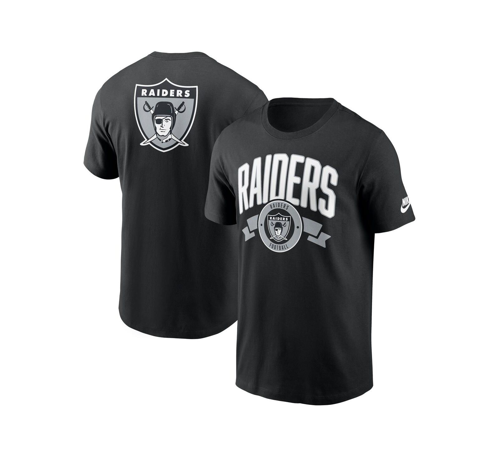 Nike Men's Black Las Vegas Raiders Rewind Front and Back Hit Essential T-Shirt