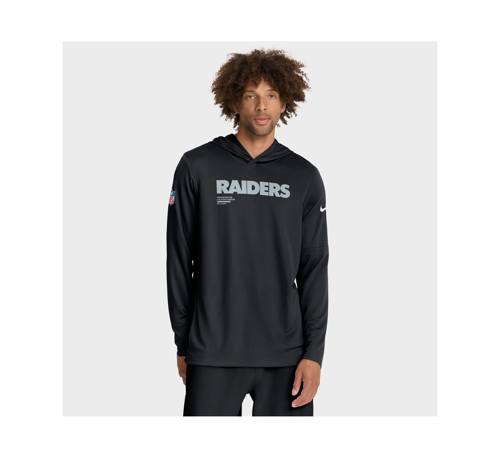 Nike Men's Black Las Vegas Raiders Big & Tall Sideline Performance Long Sleeve Hoodie T-Shirt