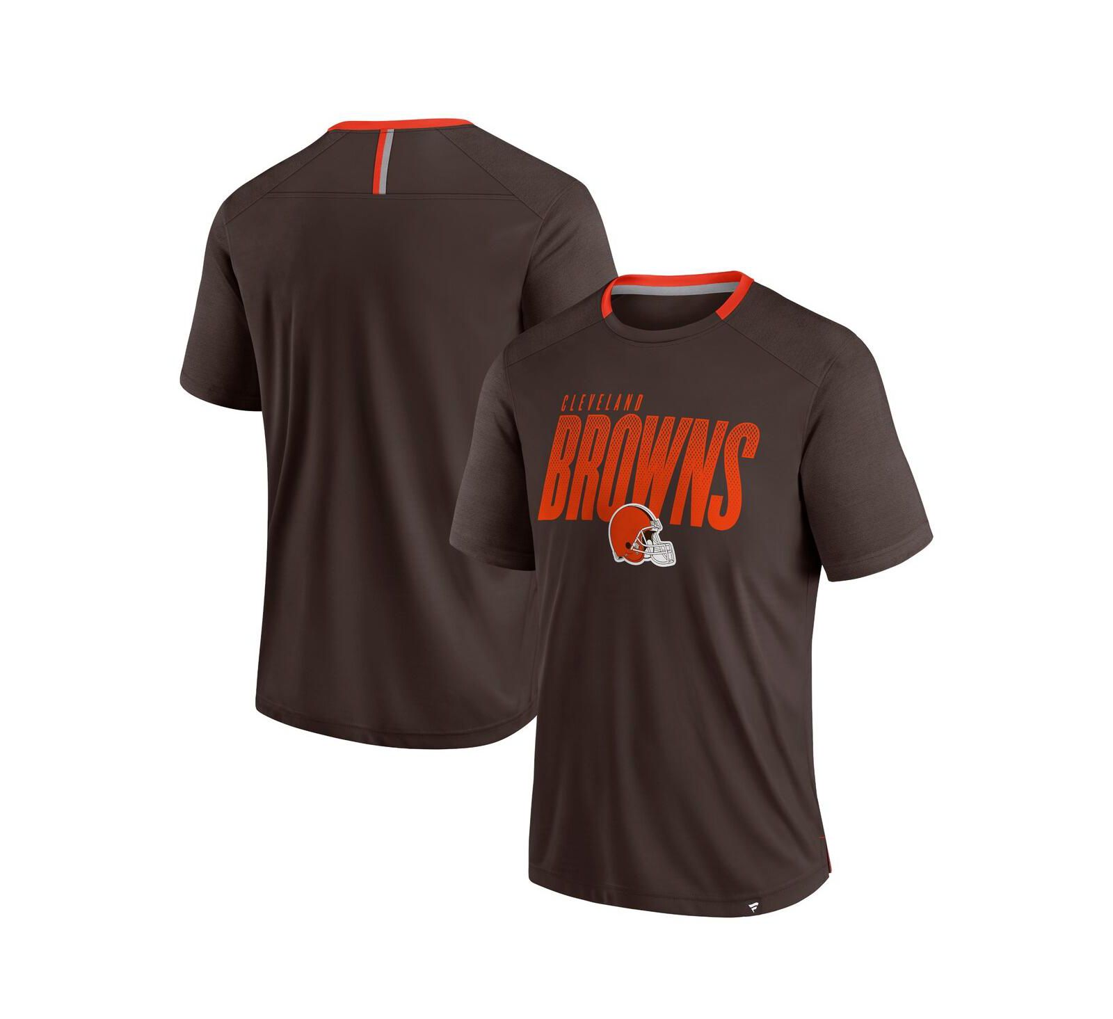 Fanatics Мужская футболка Cleveland Browns Defender Fade Slant коричневого цвета