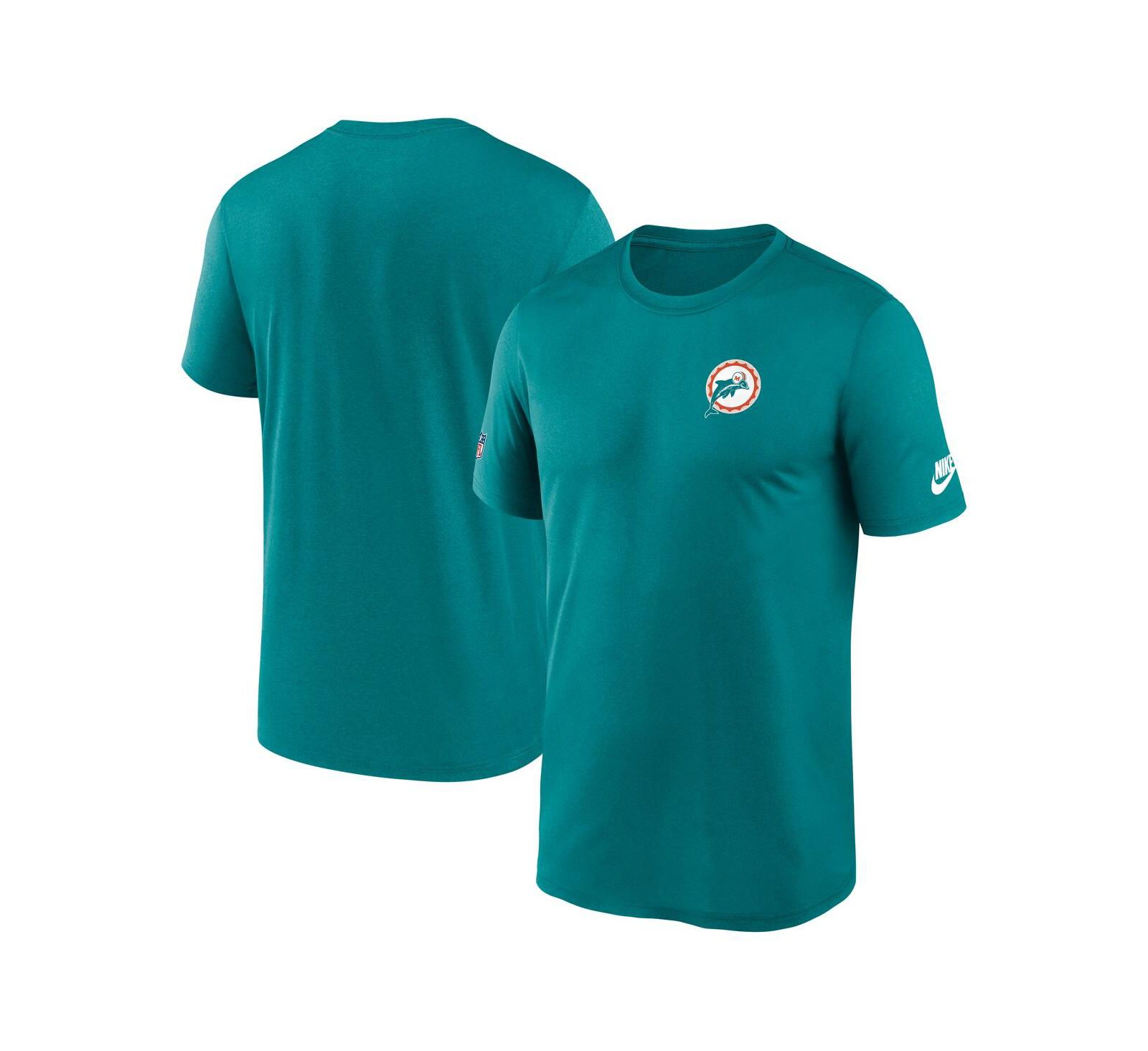 Nike Men's Aqua Miami Dolphins Sideline Alt Pack Small Logo Legend Performance T-Shirt