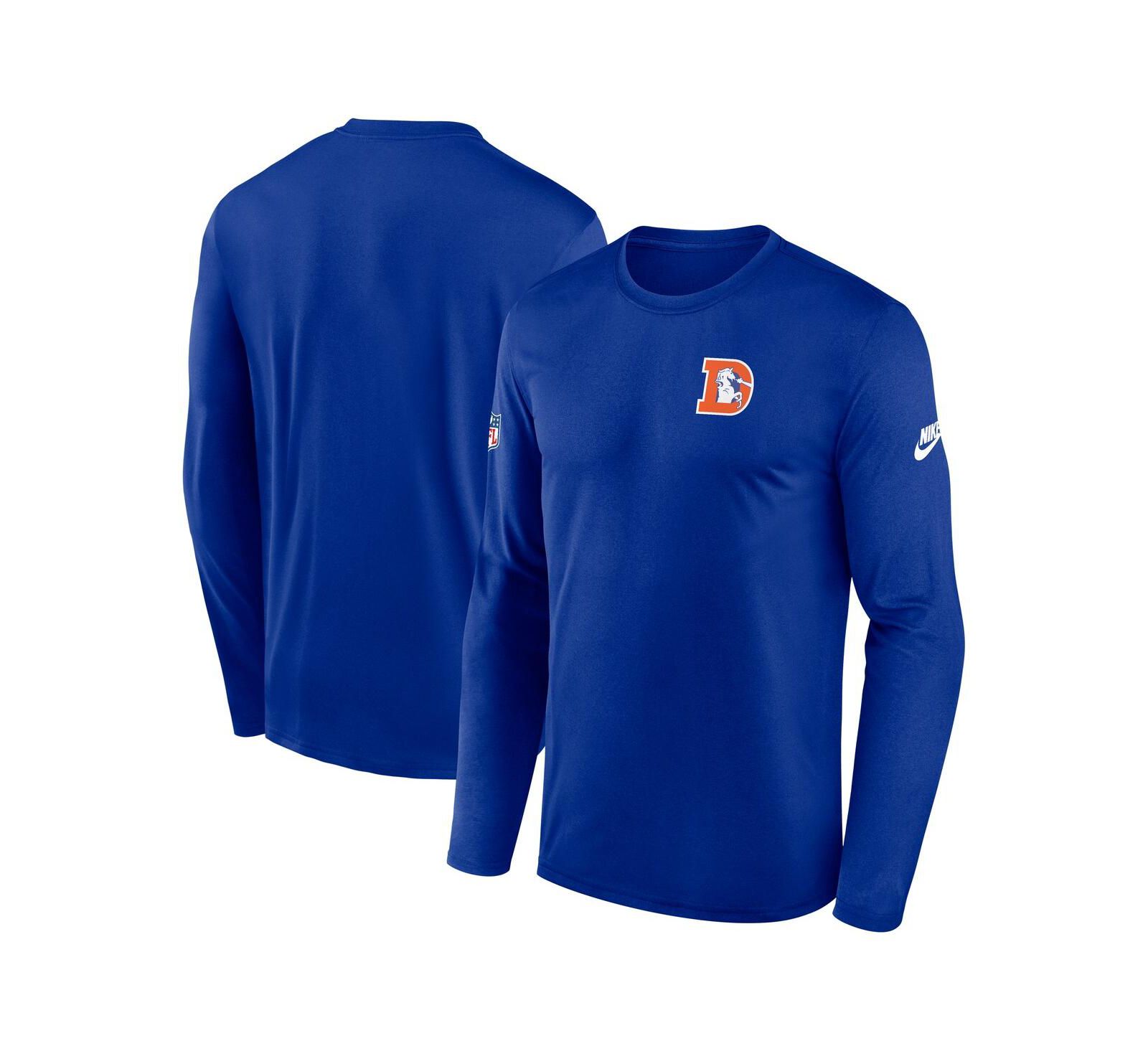 Nike Men's Royal Denver Broncos Legend Small Logo Performance Long Sleeve T-Shirt