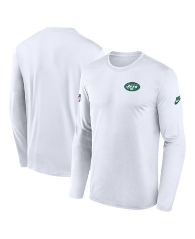 Nike Men's White New York Jets Legend Small Logo Performance Long Sleeve T-Shirt