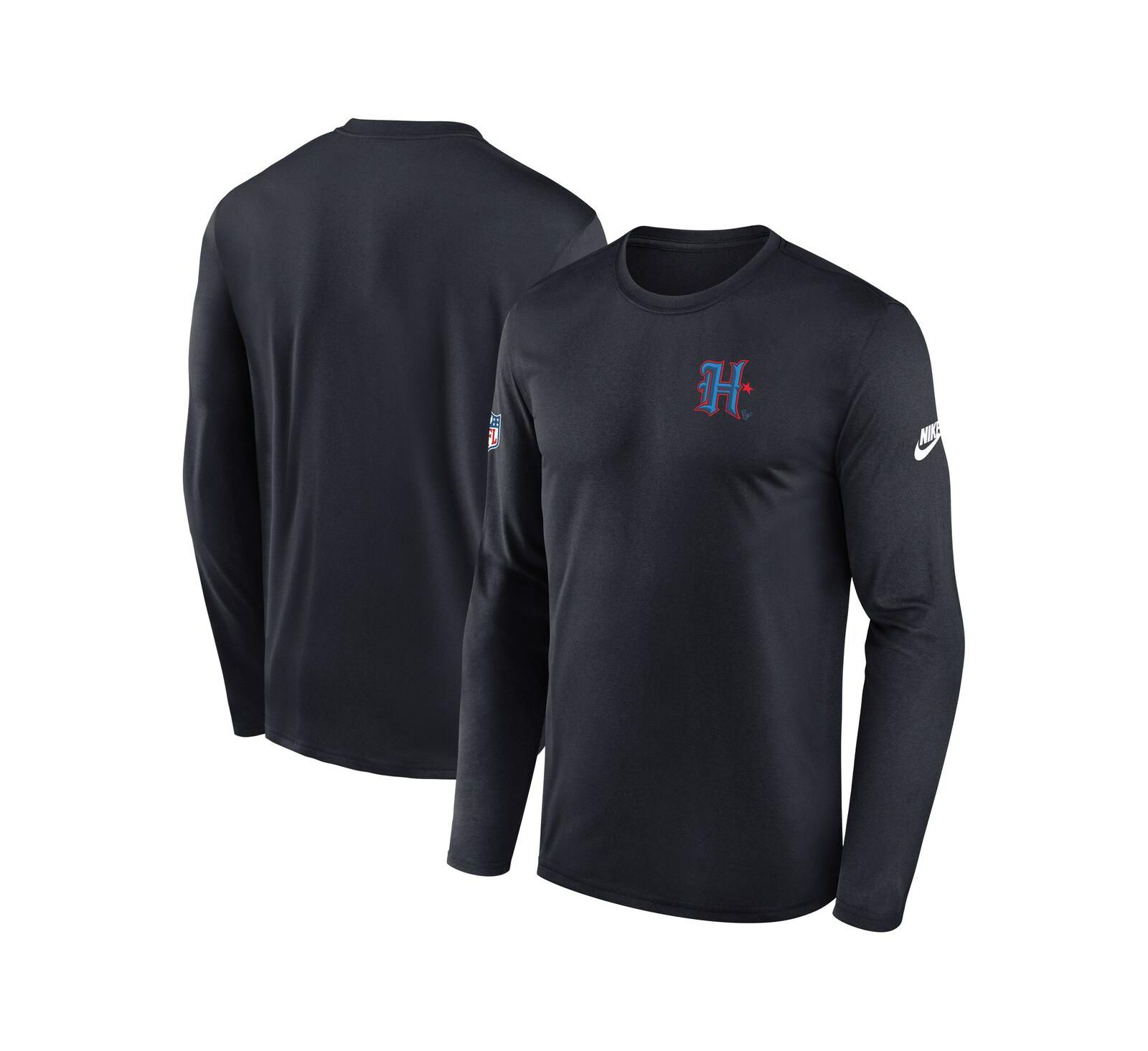 Nike Мужская футболка Navy Houston Texans Legend Small Logo Performance Long Sleeve