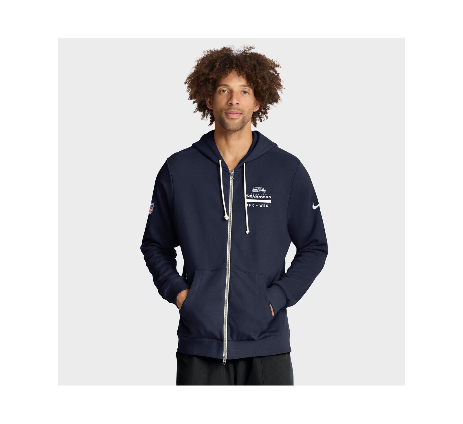 Nike Men's College Navy Seattle Seahawks Sideline Utility Player Performance Full-Zip Hoodie