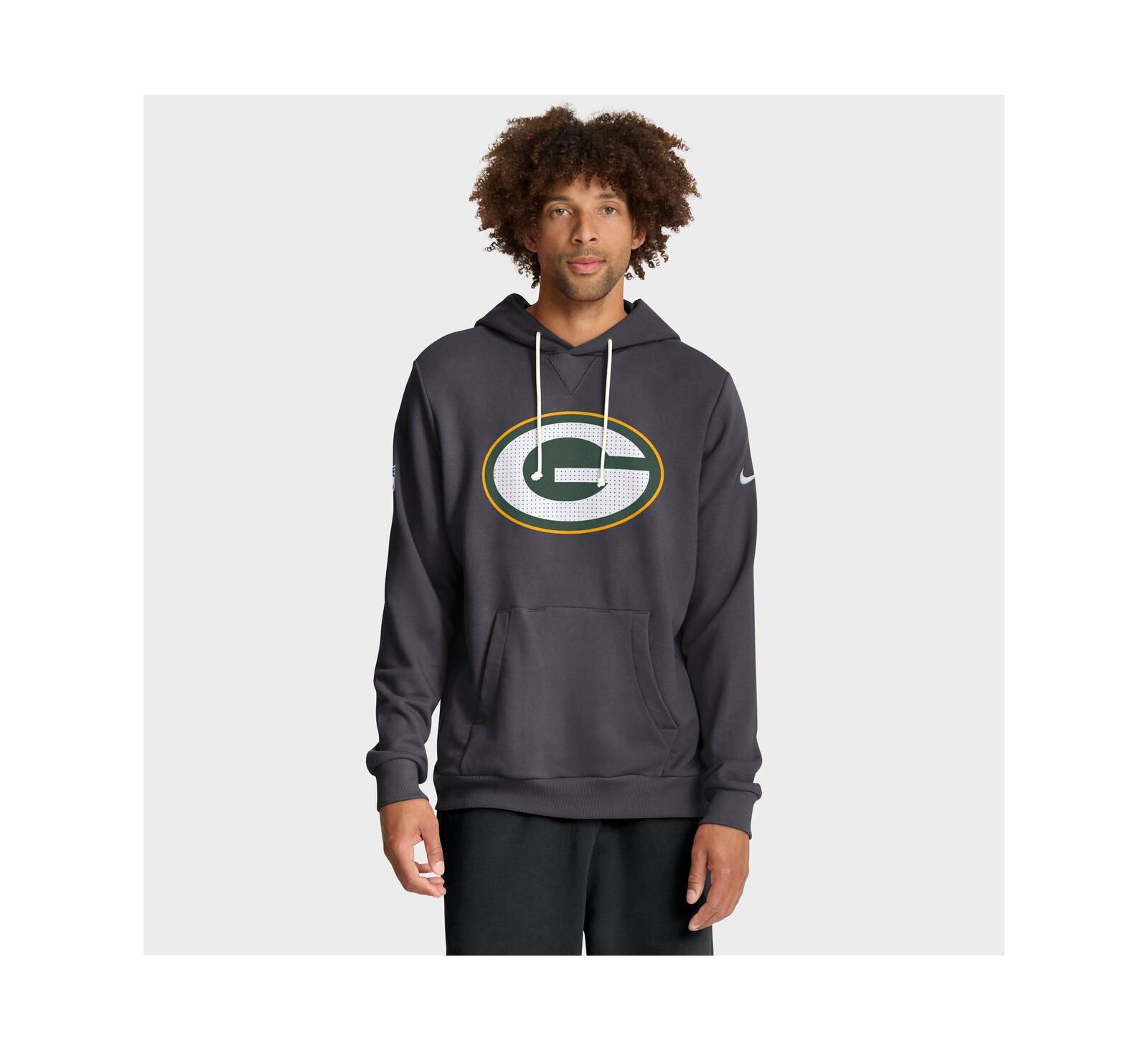 Худи Nike Men's Anthracite Green Bay Packers Sideline Initial Home Performance Pullover