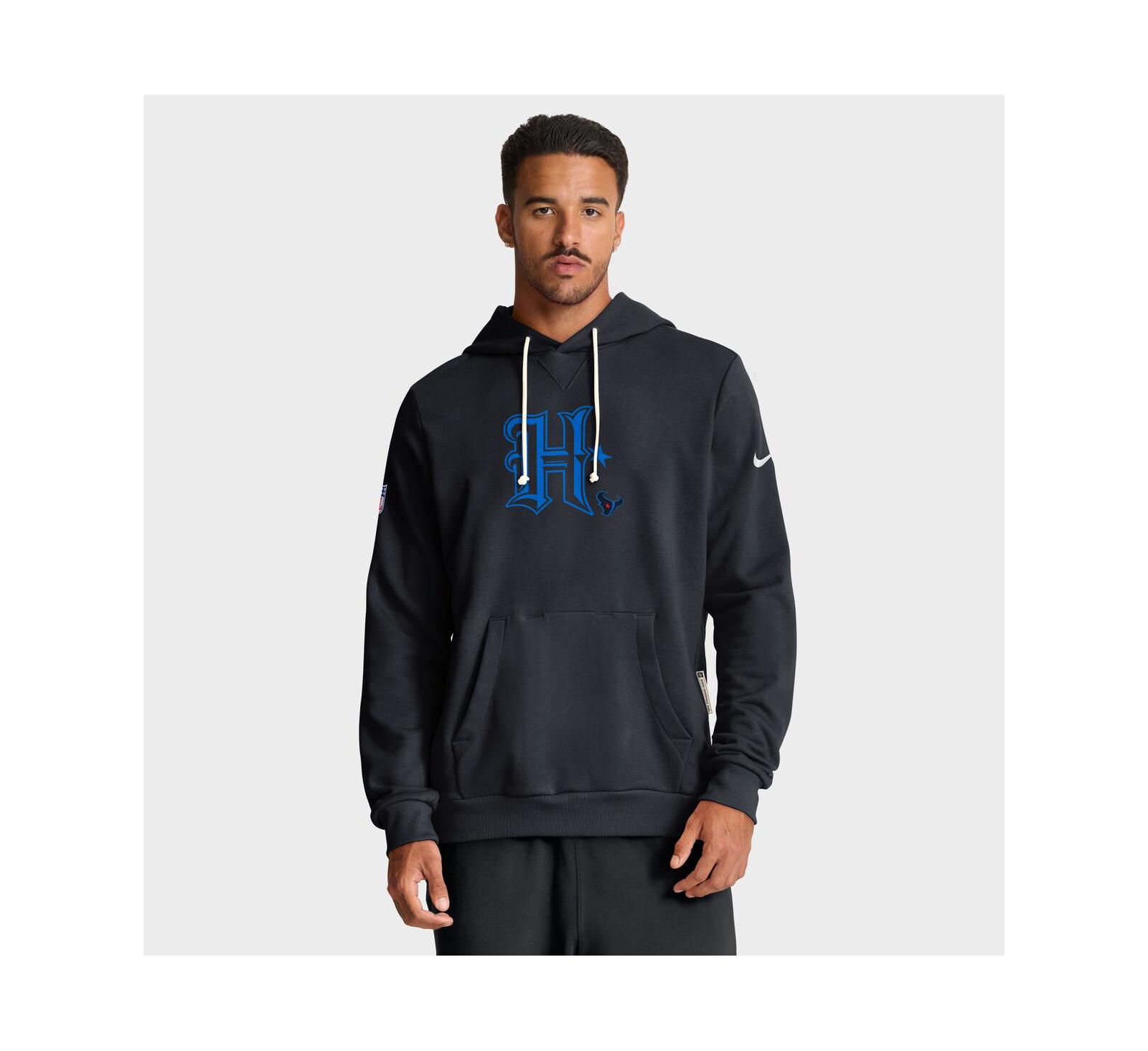 Мужская толстовка Nike Navy Houston Texans Sideline Offensive Set Play Performance Pullover Hoodie