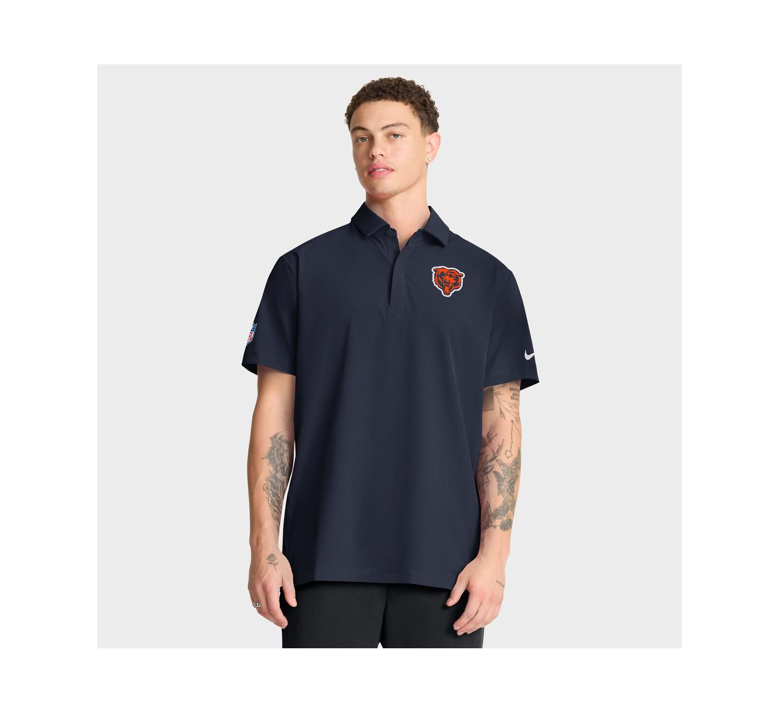 Nike Men's Navy Chicago Bears Sideline City Pride Woven Performance Polo Shirt