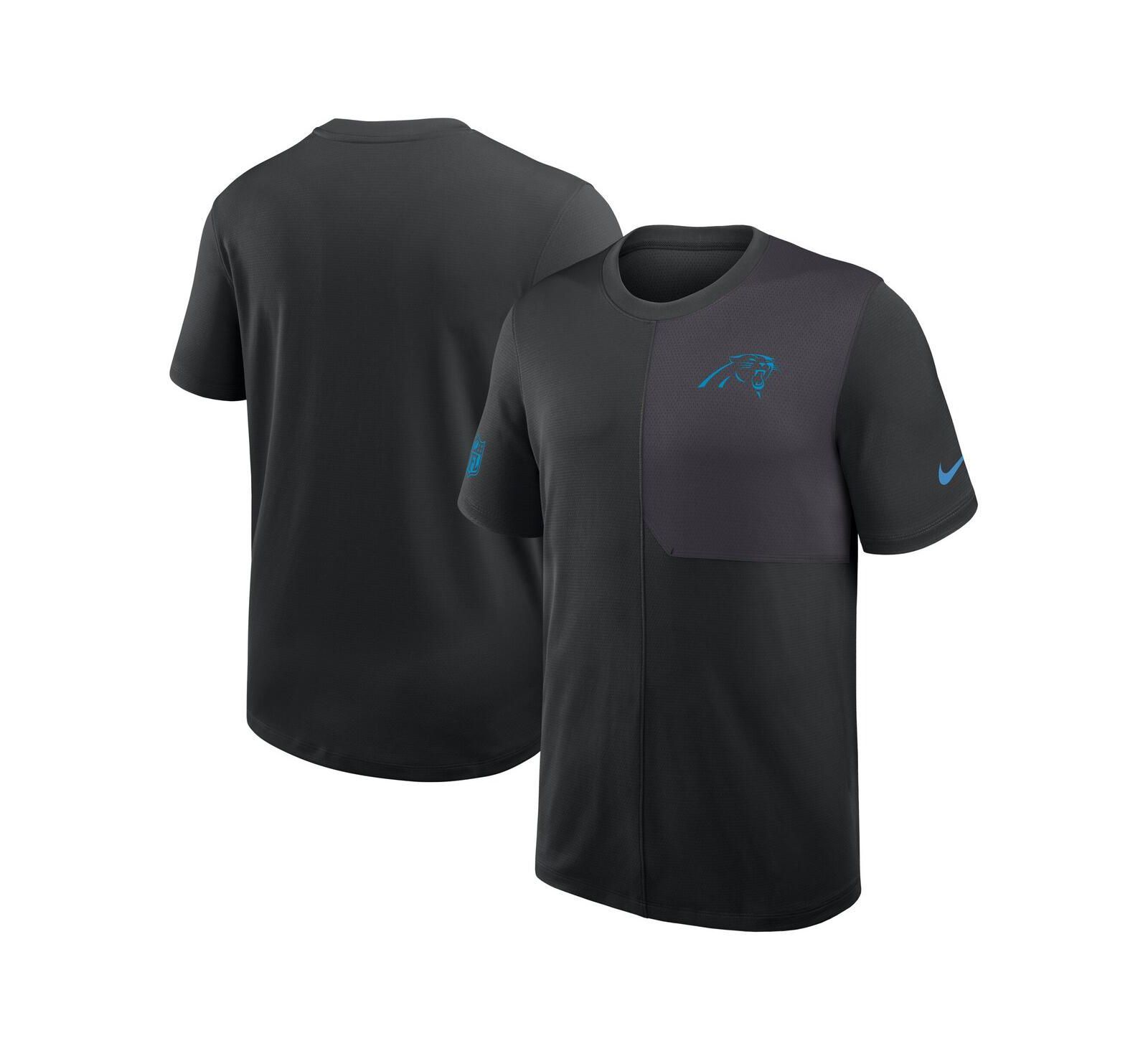 Мужская футболка Nike Black Carolina Panthers Sideline UV Performance Coach