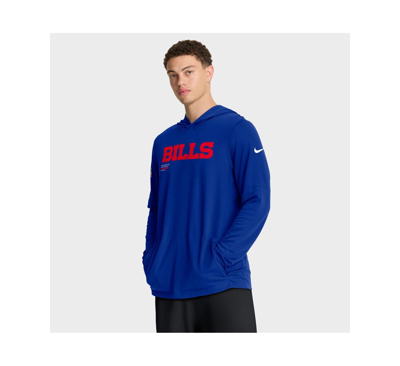 Мужская футболка Nike Buffalo Bills Sideline Pure Fury Long Sleeve Hoodie Royal