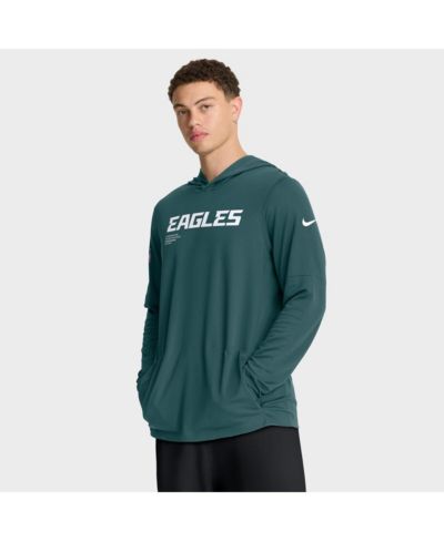 Nike Men's Midnight Green Philadelphia Eagles Sideline Pure Fury Performance Long Sleeve Hoodie T-Shirt