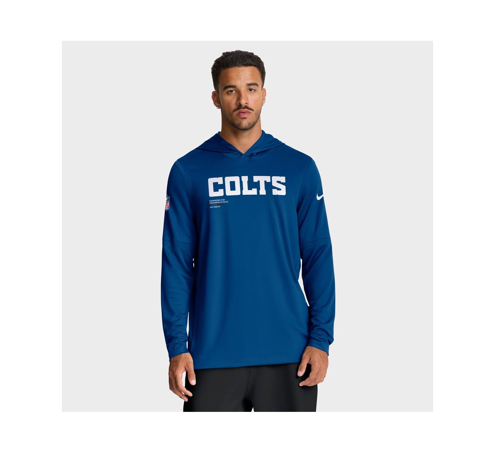 Мужская футболка Nike Royal Indianapolis Colts Sideline Pure Fury Performance Long Sleeve Hoodie