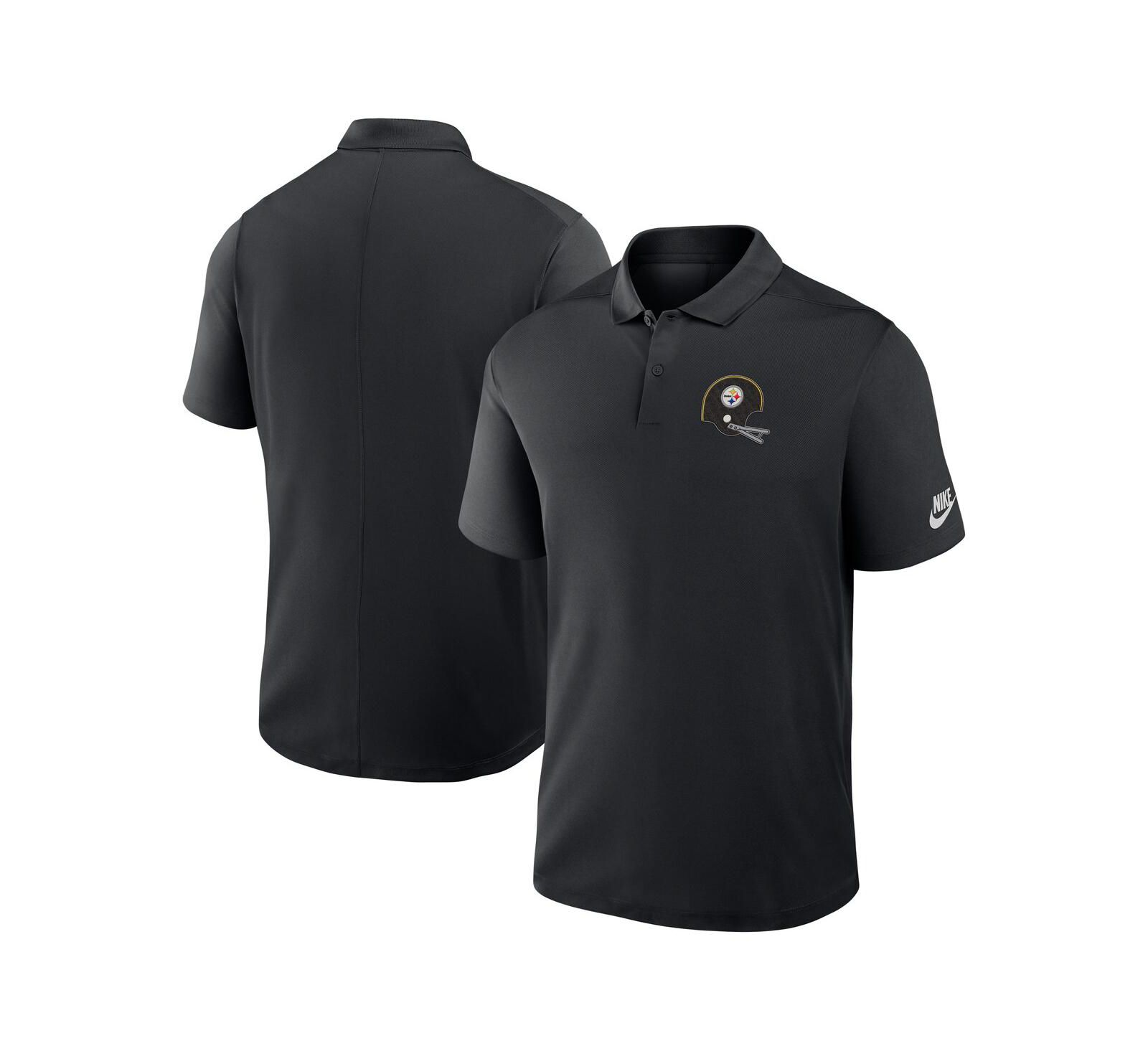 Nike Men's Black Pittsburgh Steelers Rewind Victory Performance Polo Shirt