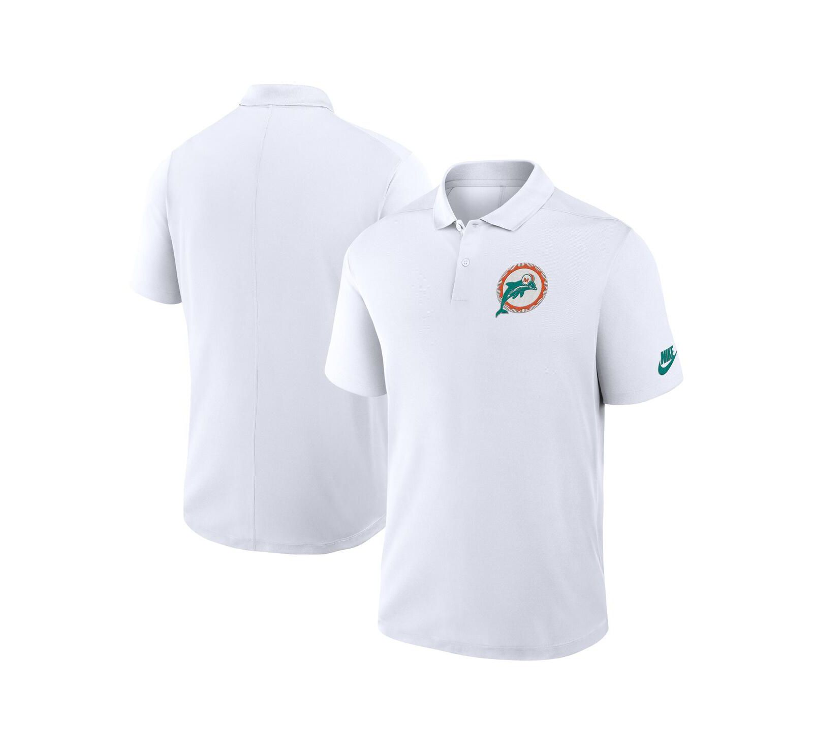 Nike Men's White Miami Dolphins Rewind Victory Performance Polo Shirt