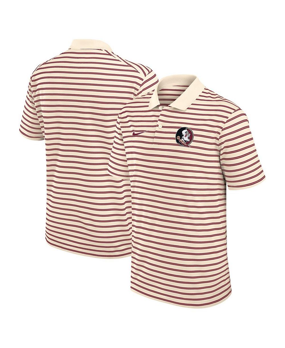 Nike Men's Cream Florida State Seminoles Solid Foundation Striped Performance Polo Shirt